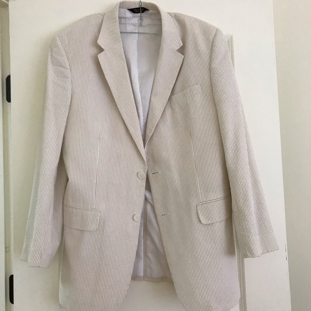 JosephBanks Tan Seersucker Suit